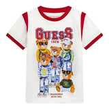 Guess T-Shirt Girocollo Stampa Fantasia per Neonato N5RI04K8HM4 BIANCO GUESS 