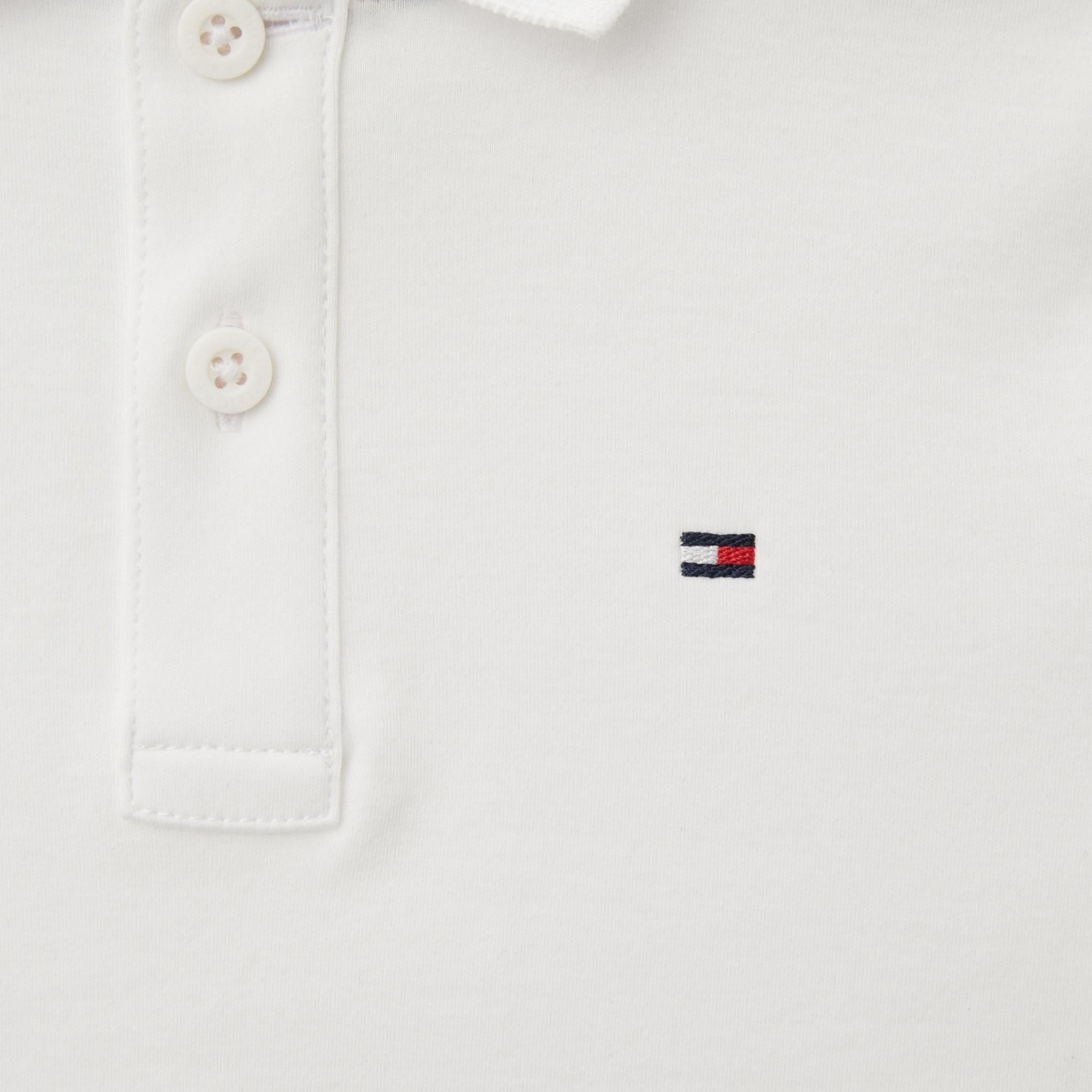 Tommy Hilfiger Polo Mezza Manica Tinta Unita per Bambino KB0KB09333 BIANCO TOMMY HILFIGER 