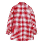 Balmain Cappotto Bicolore con Fantasia per Bambina BW2A24 BIANCO/ROSSO BALMAIN 