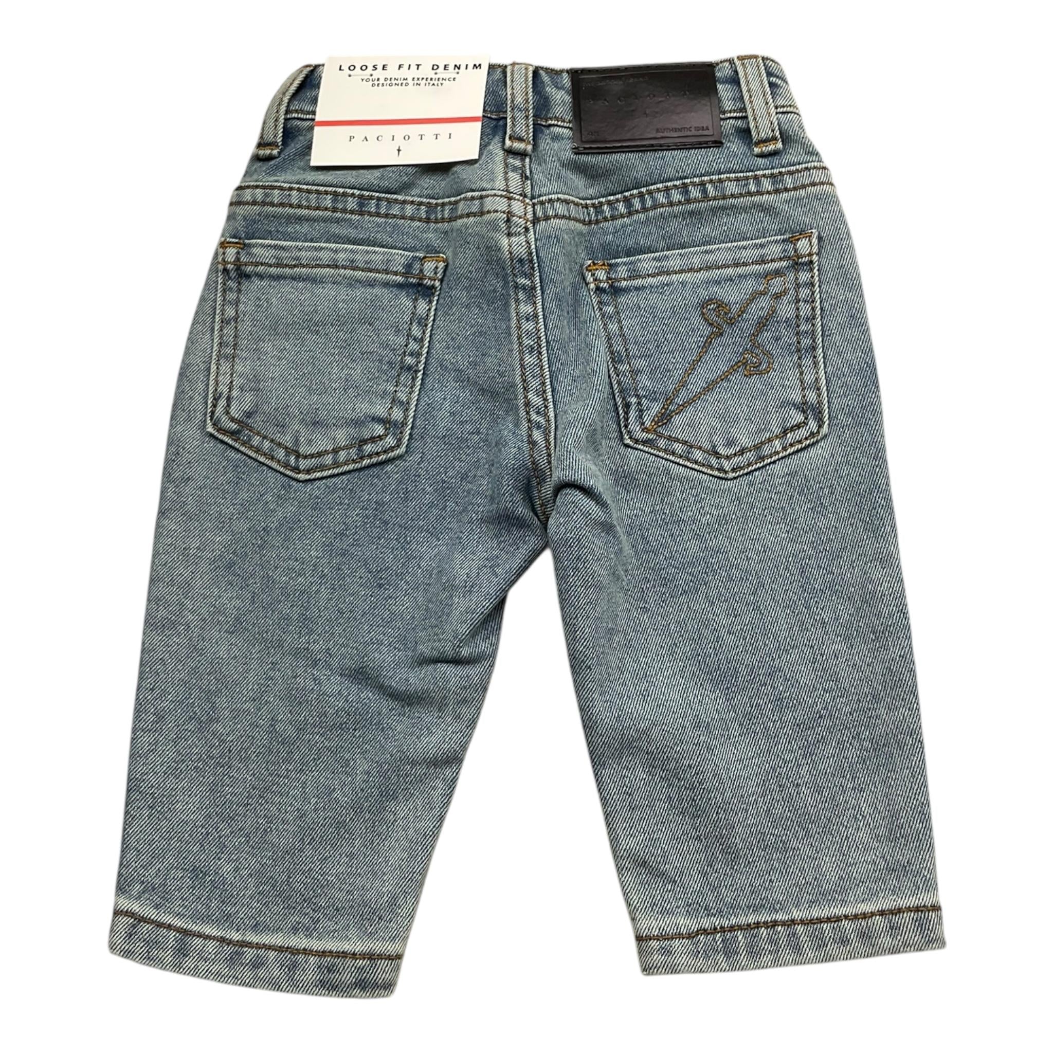 Cesare Paciotti Jeans Tinta Unita con Girovita Regolabile per Neonato PTP5162B AZZURRO CESARE PACIOTTI 