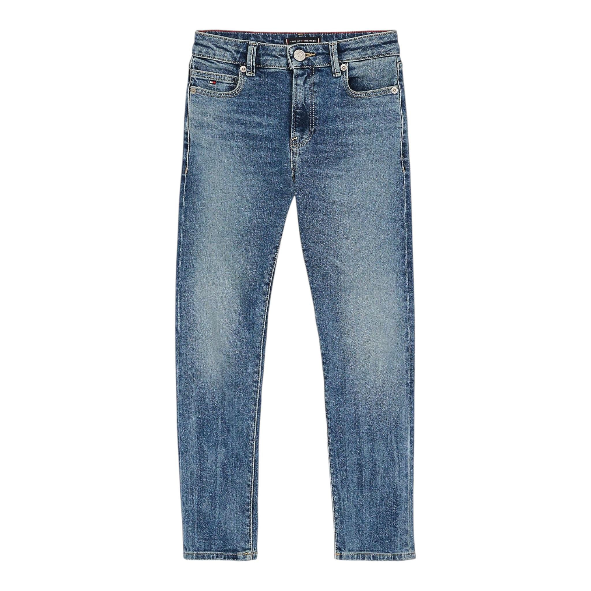Tommy Hilfiger Jeans Tinta Unita con Girovita Regolabile per Bambino KB0KB09326 BLU TOMMY HILFIGER 
