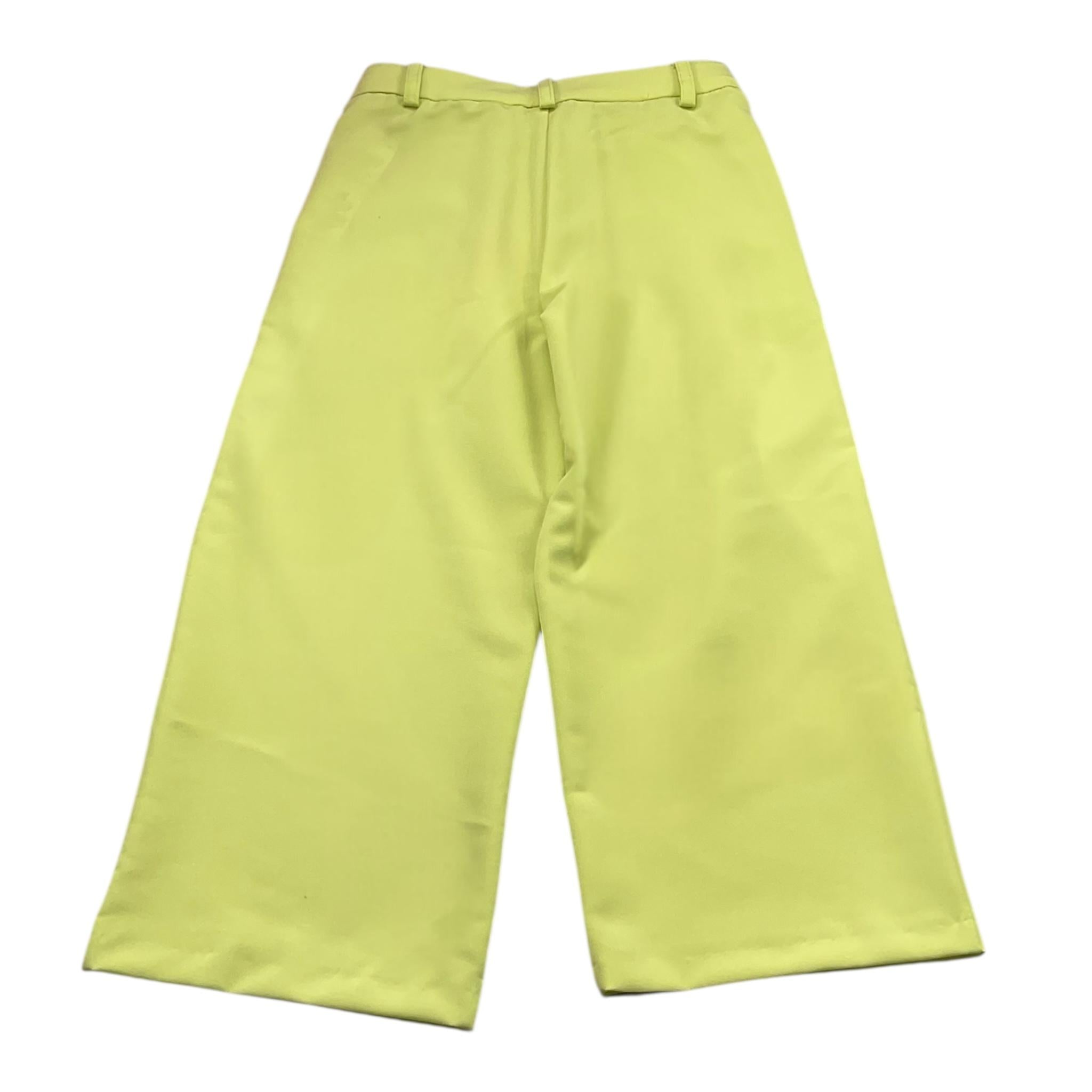 Please Pantalone Tinta Unita Modello A Palazzo per Bambina PHV4132G73 VERDE ACIDO PLEASE 