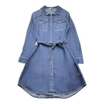 DIXIE abito in denim tinta unita con cintura Blu per Bambina AB52010G67 BLU DIXIE 