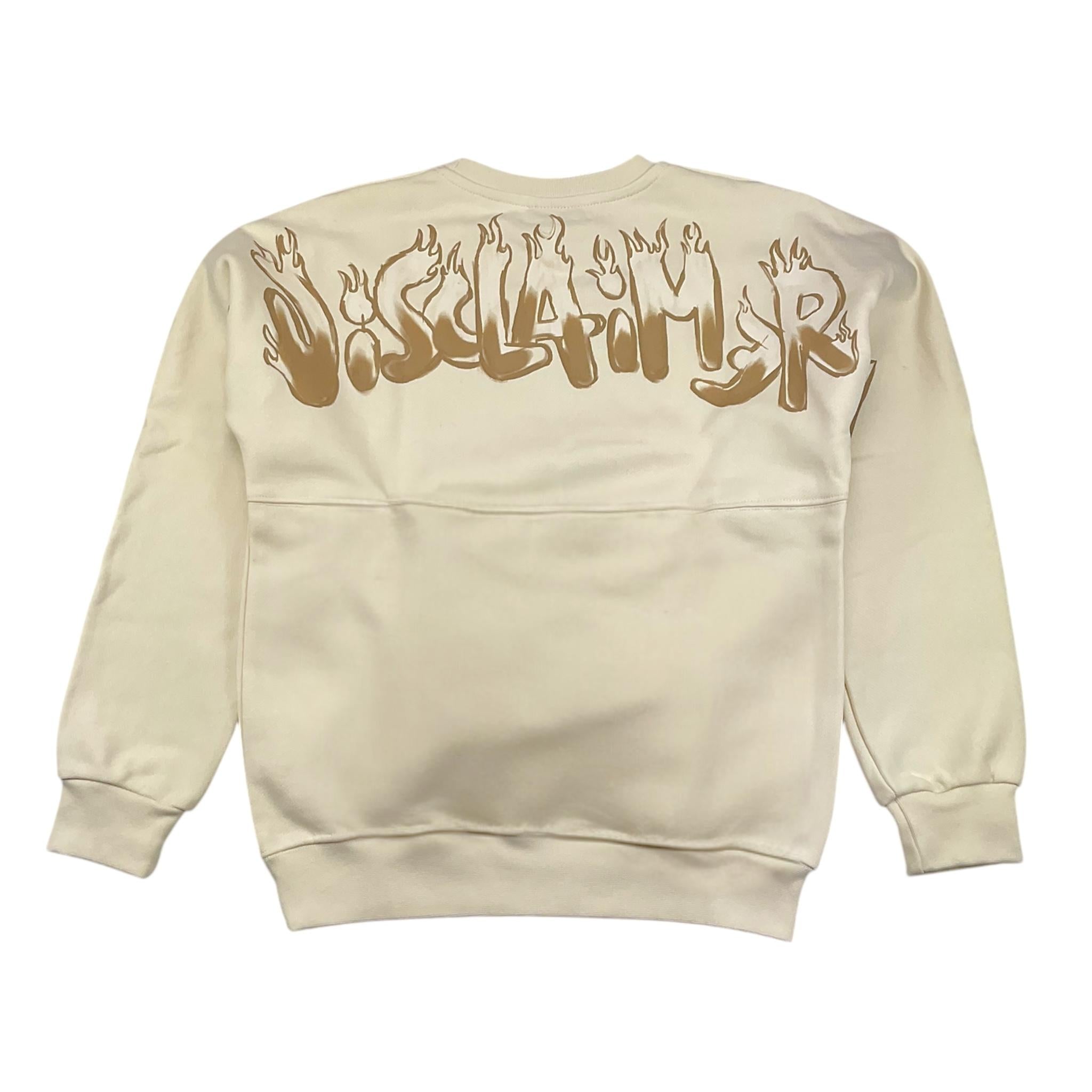 DISCLAIMER felpa girocollo tinta unita con stampa Panna per Bambino 24IDK58225 PANNA DISCLAIMER 