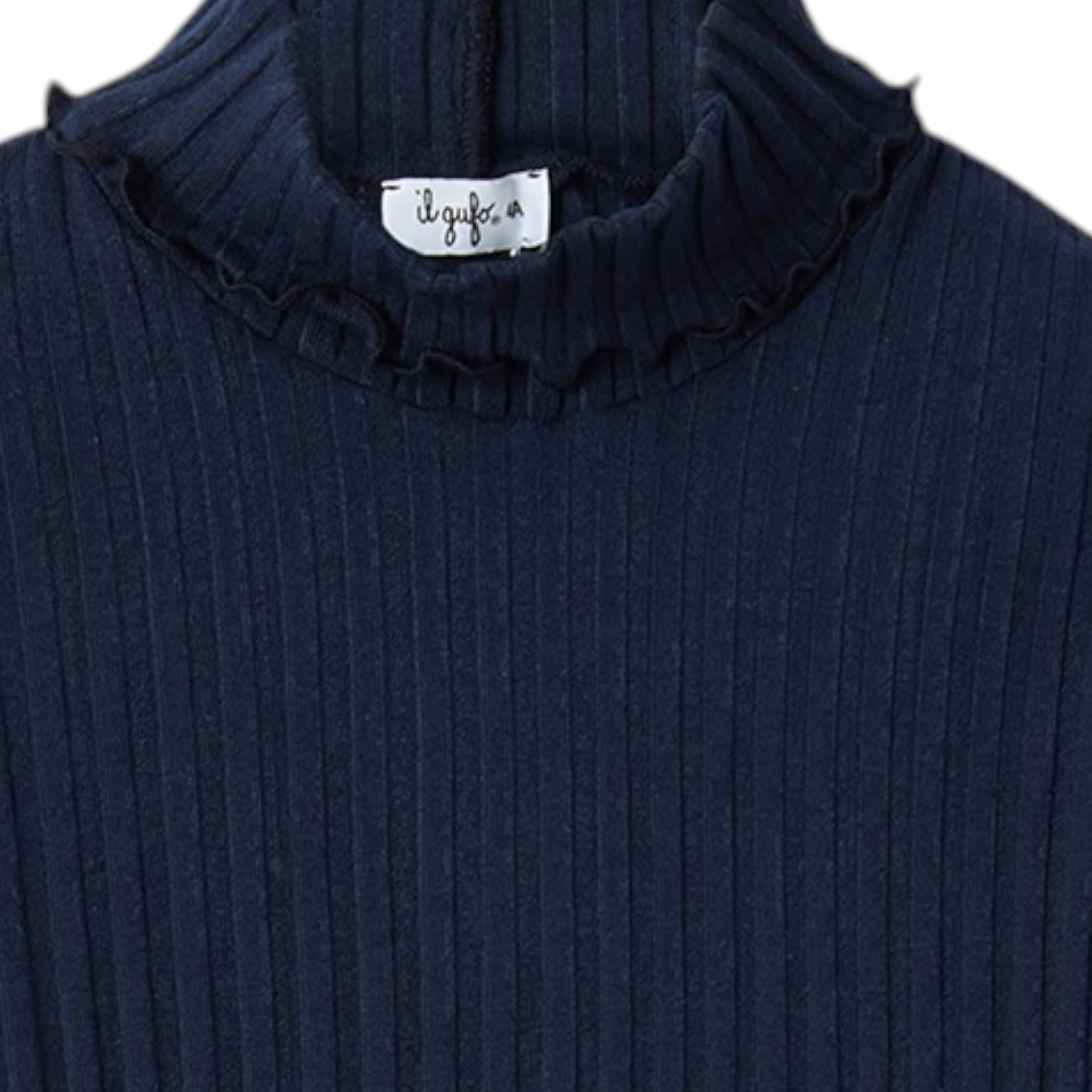 IL GUFO shirt tinta unita con collo alto Blu per Bambina A24TA061M7004 BLU IL GUFO 