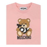 Moschino T-Shirt Girocollo Tinta Unita con Orso per Neonata MNM047L ROSA MOSCHINO 