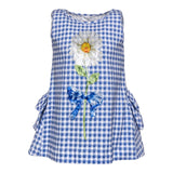 Monnalisa Canotta Fantasia Quadretti per Bambina 1136P8A2 BLU MONNALISA 