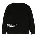 OFF-WHITE cardigan tinta unita con ricami in contrasto Nero per Bambino OGCHB003F23 NERO OFF-WHITE 