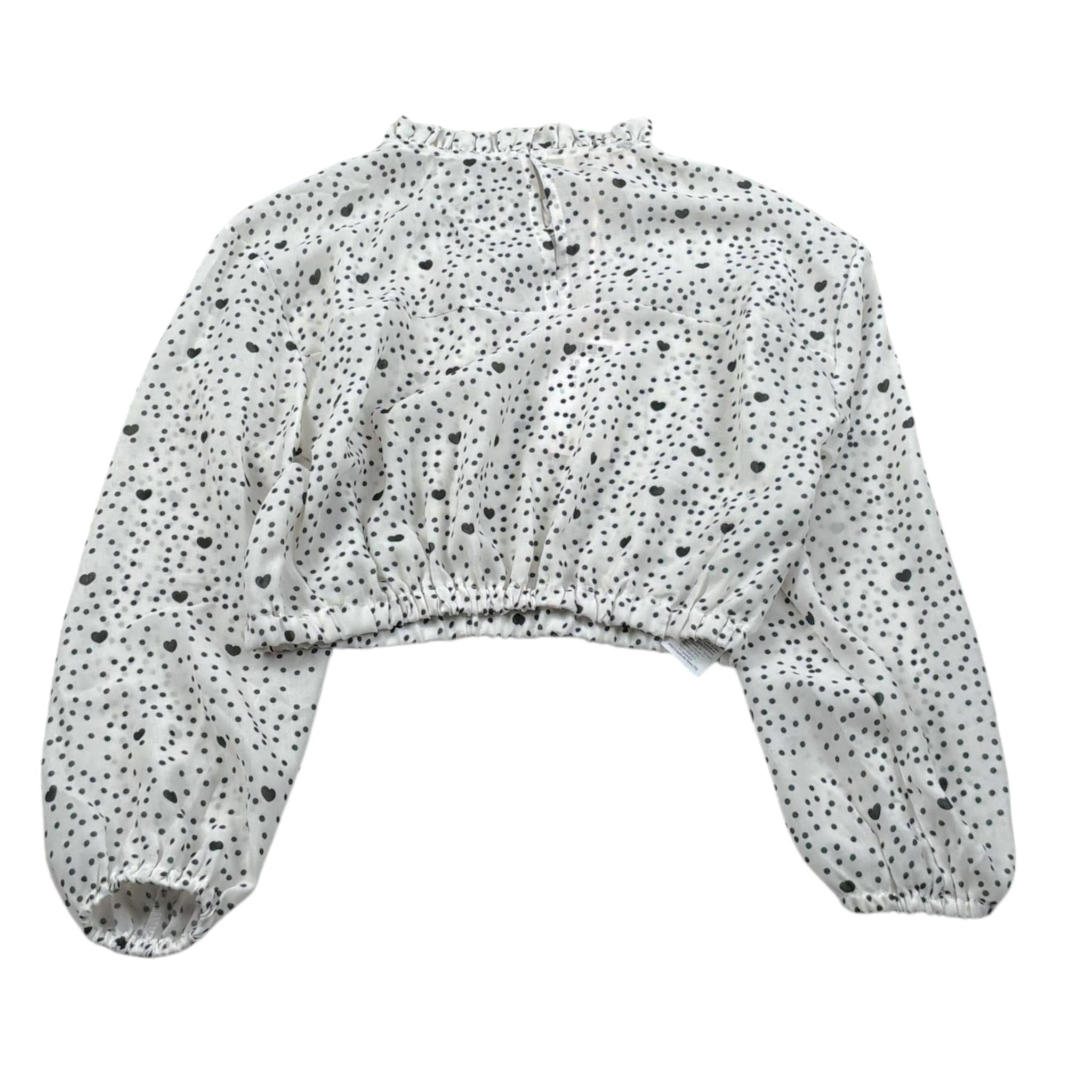 Please Camicia Tinta Unita con Fantasia per Bambina CL13364G73 PANNA PLEASE 