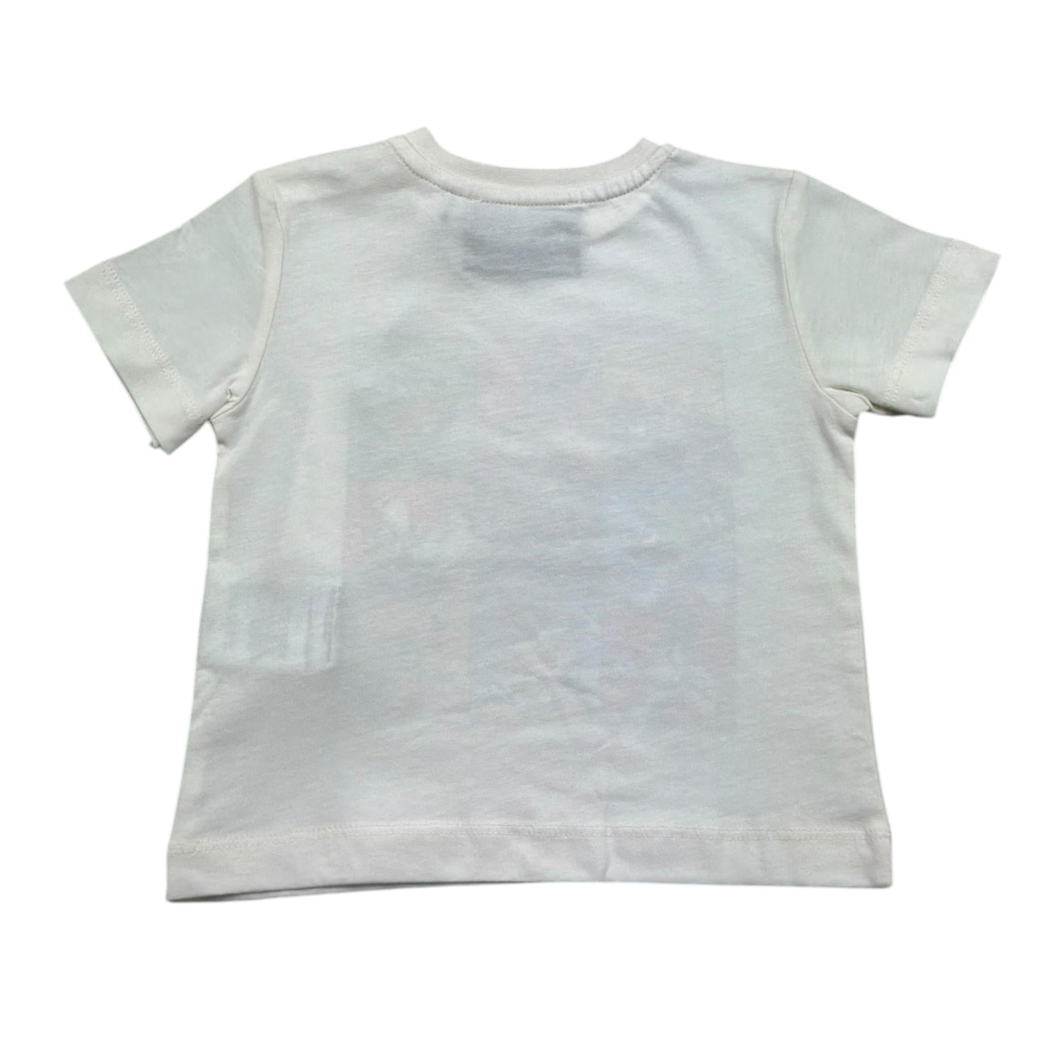 Iceberg T-Shirt Girocollo Tinta Unita con Stampe In Contrasto per Neonato TSICE5125BX PANNA ICEBERG 