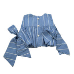 Zero Ampere Top Giromanica Tinta Unita con Fiocchi per Neonata VIOLA AZZURRO ZERO AMPERE 