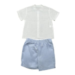 Calamaro Completo 2 Pezzi Camicia-Bermuda Bicolore per Bambino 17972 BIANCO/AZZURRO CALAMARO 