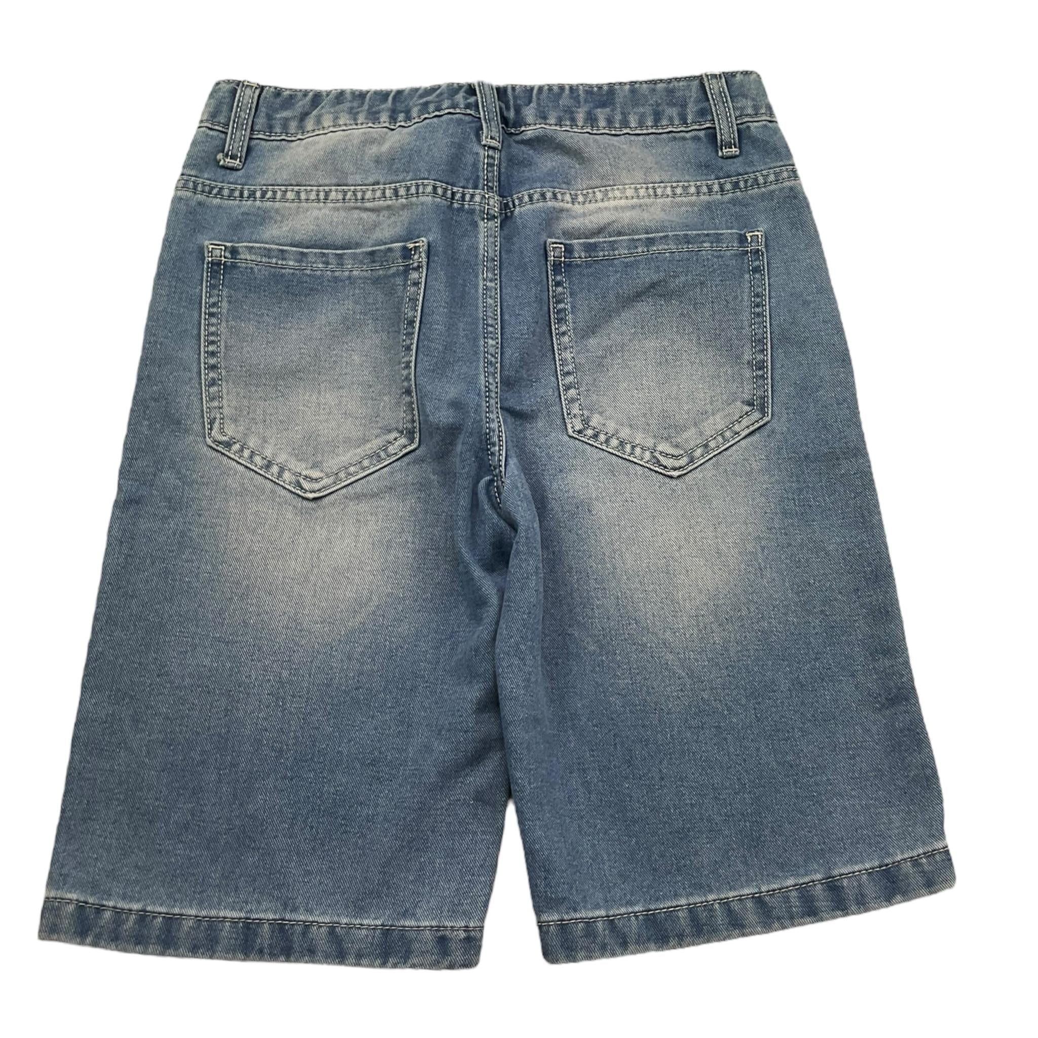 Bikkembergs Bermuda In Denim Tinta Unita con Girovita Regolabile per Bambino BK2494 BLU BiKKEMBERGS 