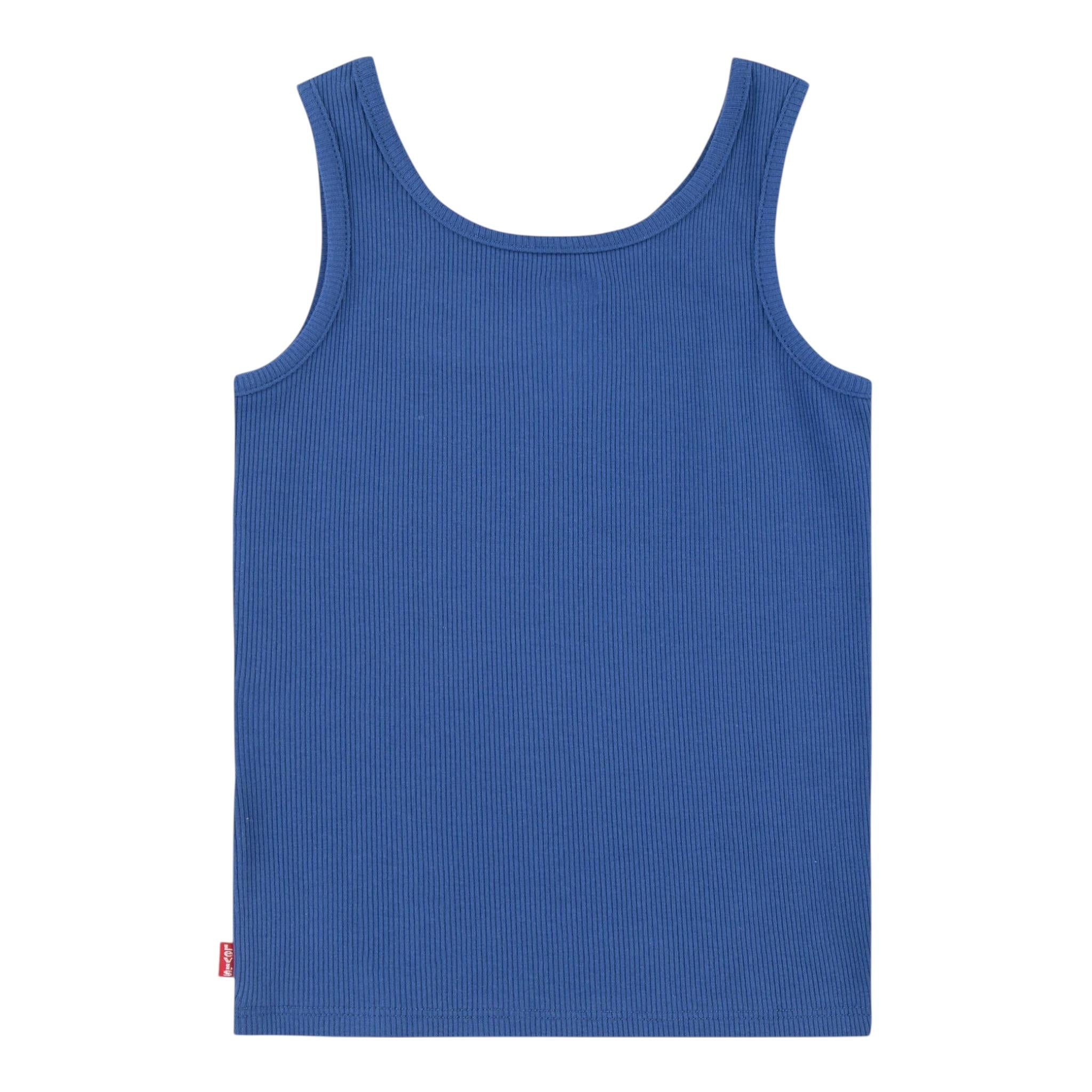 Levi'S Canotte Girocollo Tinta Unita con Logo per Bambina 3EK116 BLU LEVI'S 