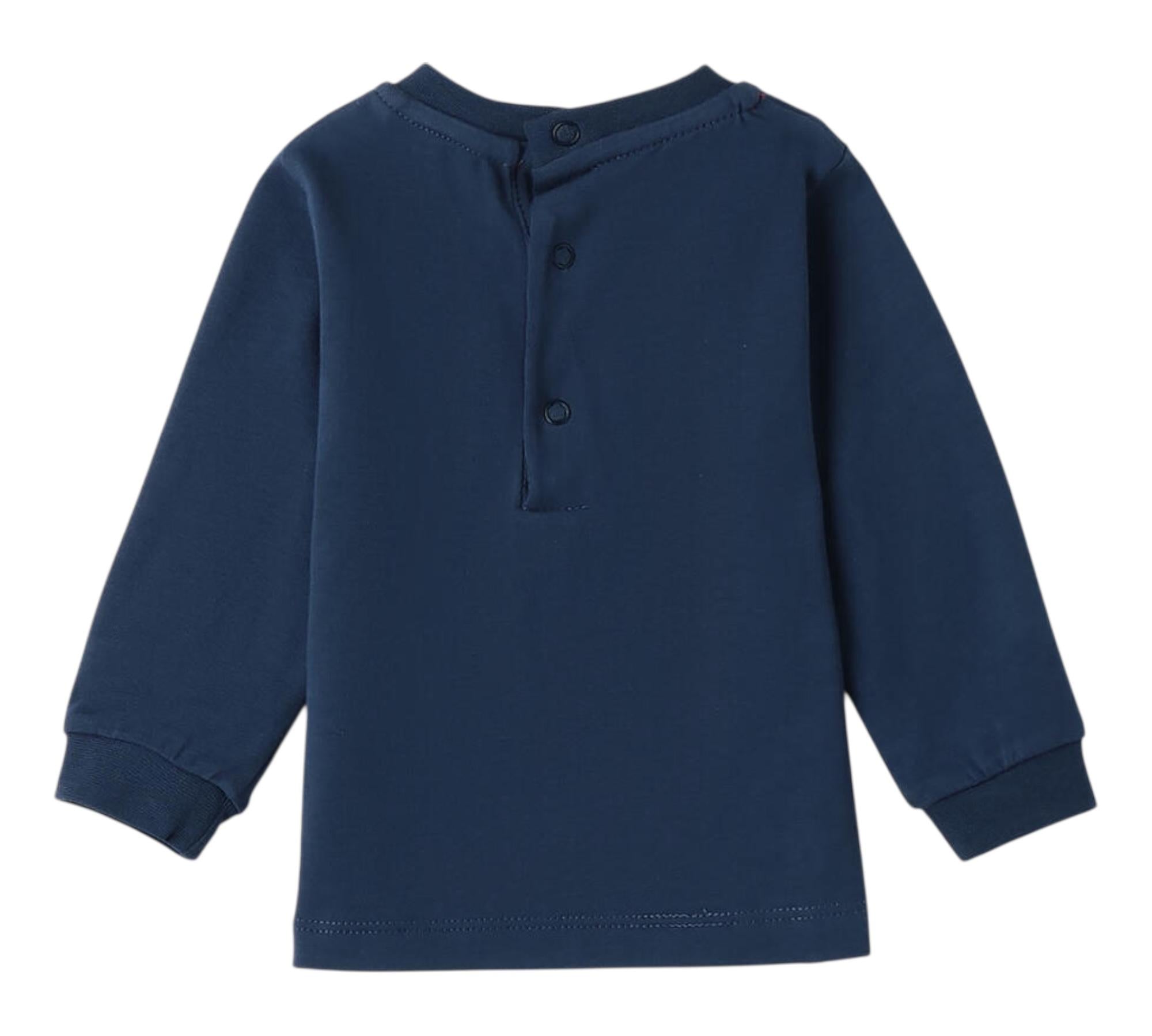 Minibanda Shirt Girocollo Tinta Unita con Stampa per Neonato 3B612 BLU MINIBANDA 