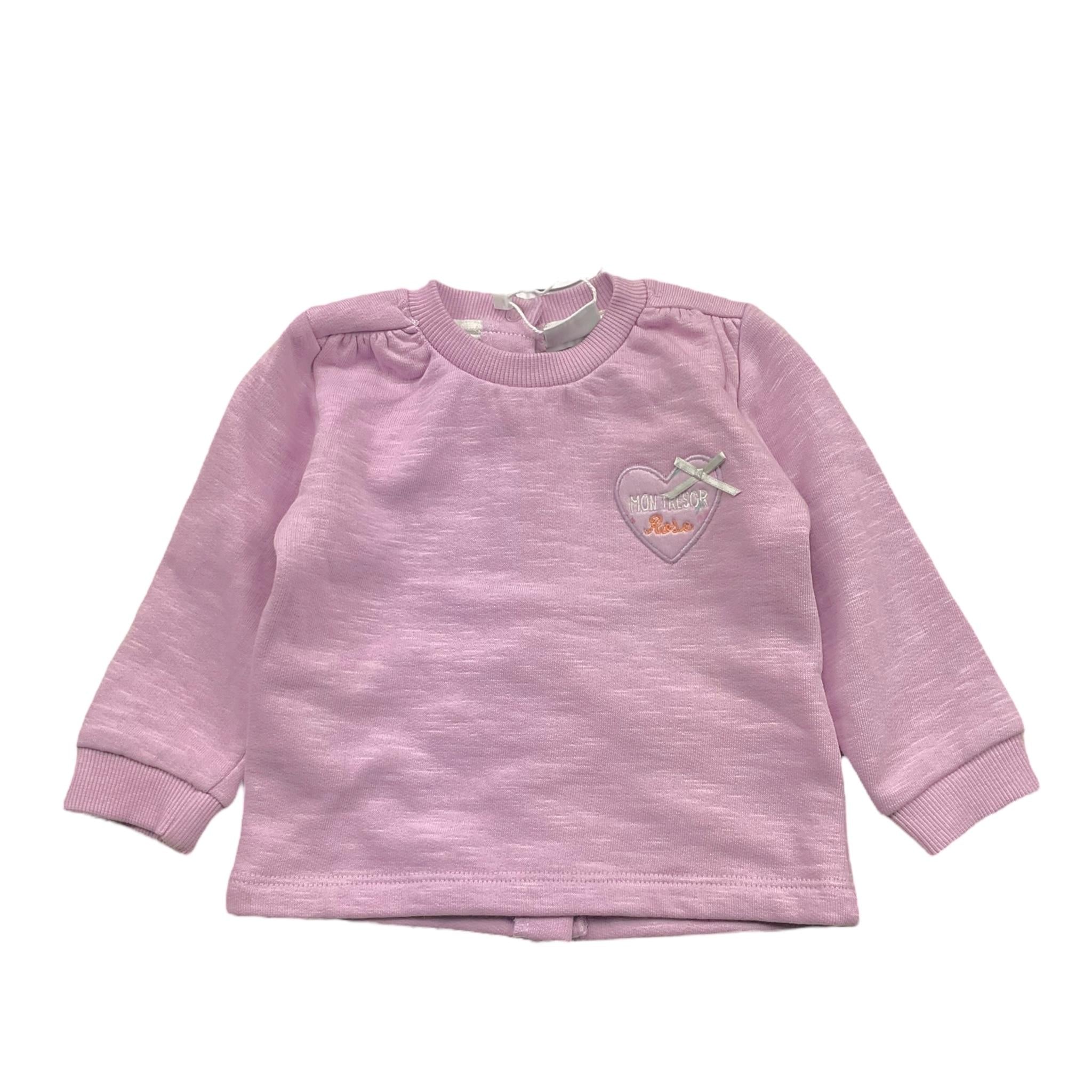 YATSI BABY felpa tinta unita con stampa Lilla per Neonata 2444560 LILLA YATSI BABY 