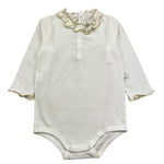 IL GUFO body manica lunga tinta unita con collo rouches Bianco per Neonata A24MB044MF002 BIANCO IL GUFO 
