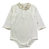 IL GUFO body manica lunga tinta unita con collo rouches Bianco per Neonata A24MB044MF002 BIANCO IL GUFO 