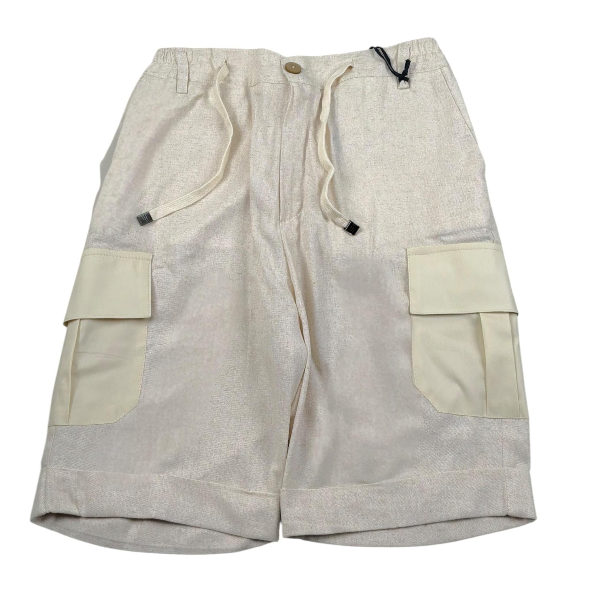 Emanuel Pris Bermuda In Denim Tinta Unita con Elastico In Vita per Bambino EBM5121R BEIGE EMANUEL PRIS 