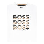 Boss T-Shirt Girocollo Tinta Unita con Stampa per Neonato J52113X BIANCO BOSS 