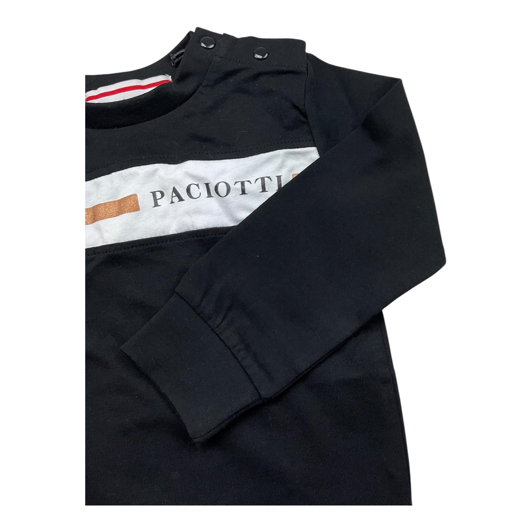 CESARE PACIOTTI shirt girocollo tinta unita con stampa Nero per Neonato TSP5310BNX NERO CESARE PACIOTTI 