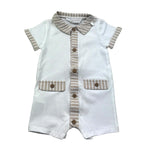 Mayoral Set Pagliaccetti Bicolore per Neonato 1705 BIANCO/BEIGE MAYORAL 