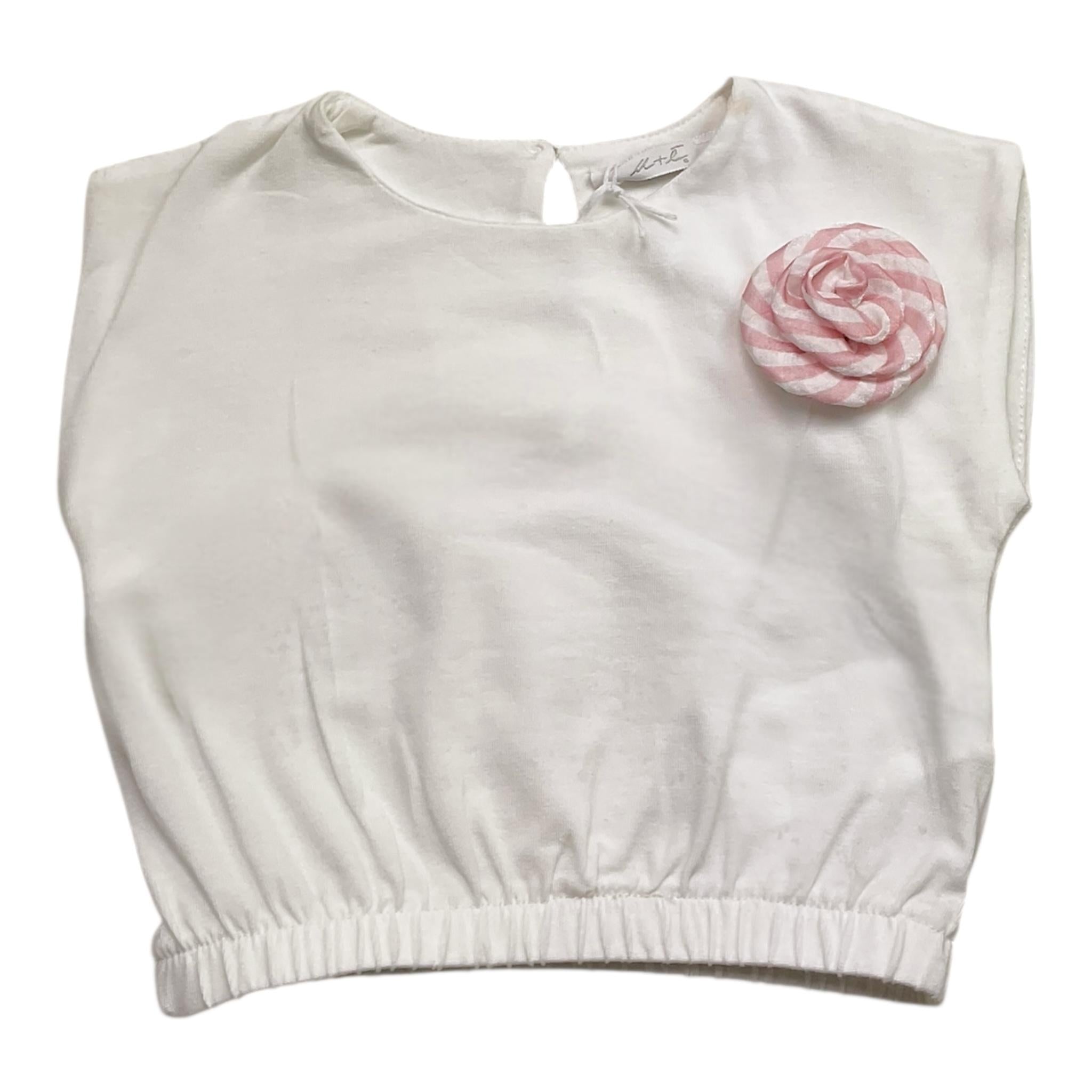 M+E' Canotta Tinta Unita con Applicazione per Neonata UE1754 BIANCO M+E' 