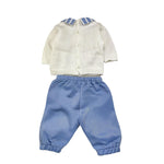 La Sartoria Dei Piccoli Completo 2 Pezzi Maglia-Pantalone per Neonato LS004 BIANCO/BLU LA SARTORIA DEI PICCOLI 