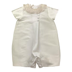 La Stupenderia Pagliaccetto Mezza Manica Tinta Unita con Colletto per Neonata CBPG41 BIANCO LA STUPENDERIA 