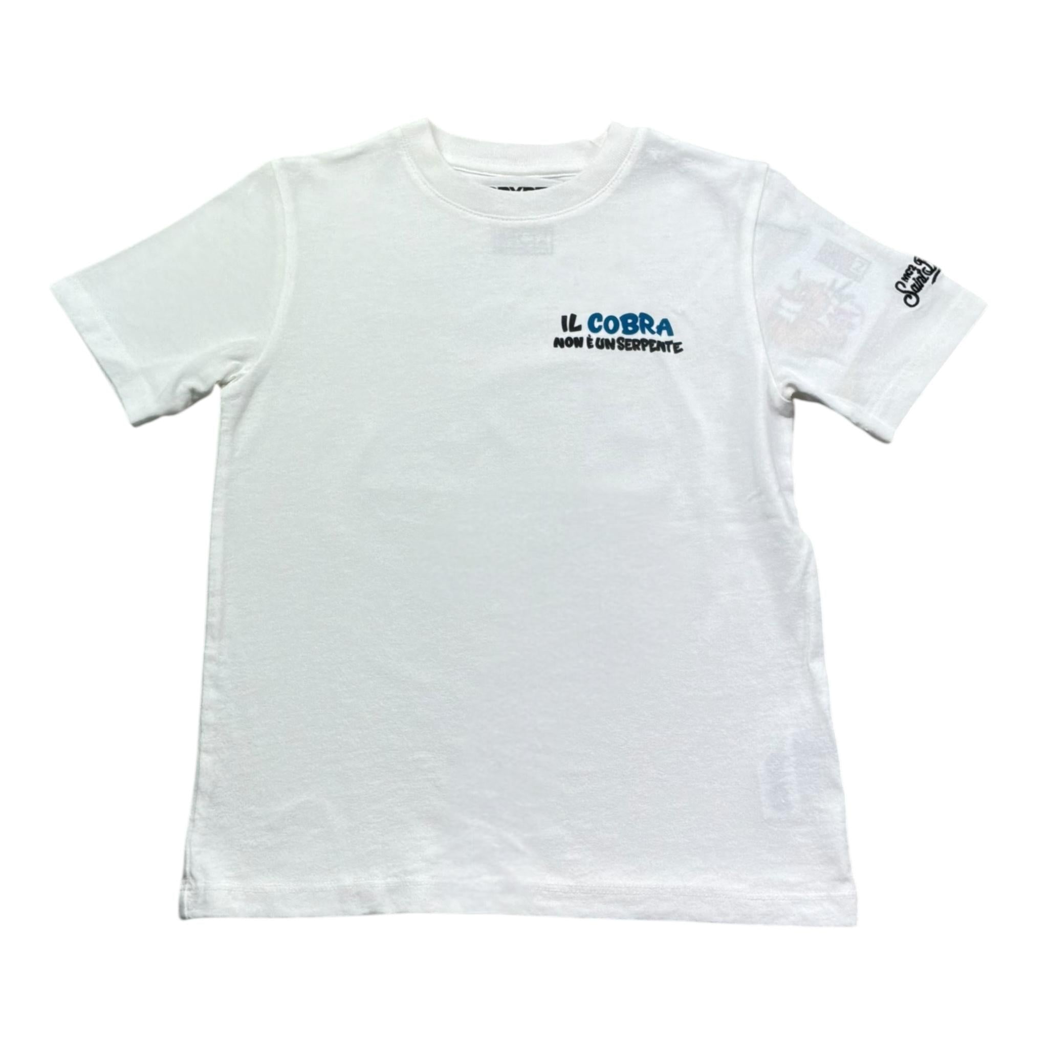 Saint Barth T-Shirt Girocollo Tinta Unita con Stampa per Bambino 00646LL BIANCO SAINT BARTH 