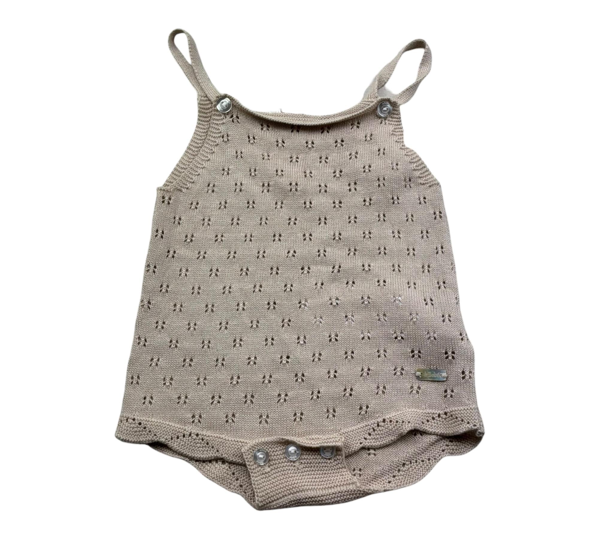 Le Bebe Pagliaccetto Tinta Unita Traforato per Neonata LBG6271 BEIGE LE BEBE 