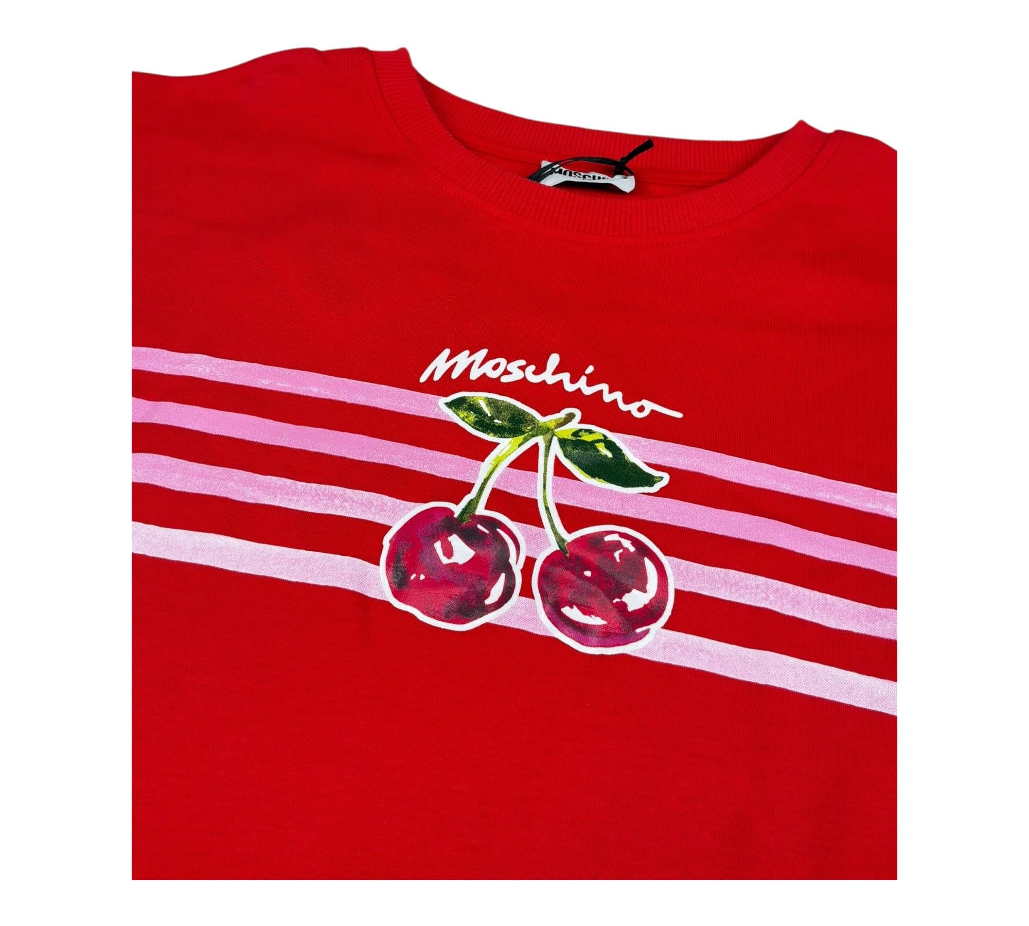 Moschino Abito Mezza Manica Tinta Unita con Stampa per Bambina HDV0HS ROSSO MOSCHINO 