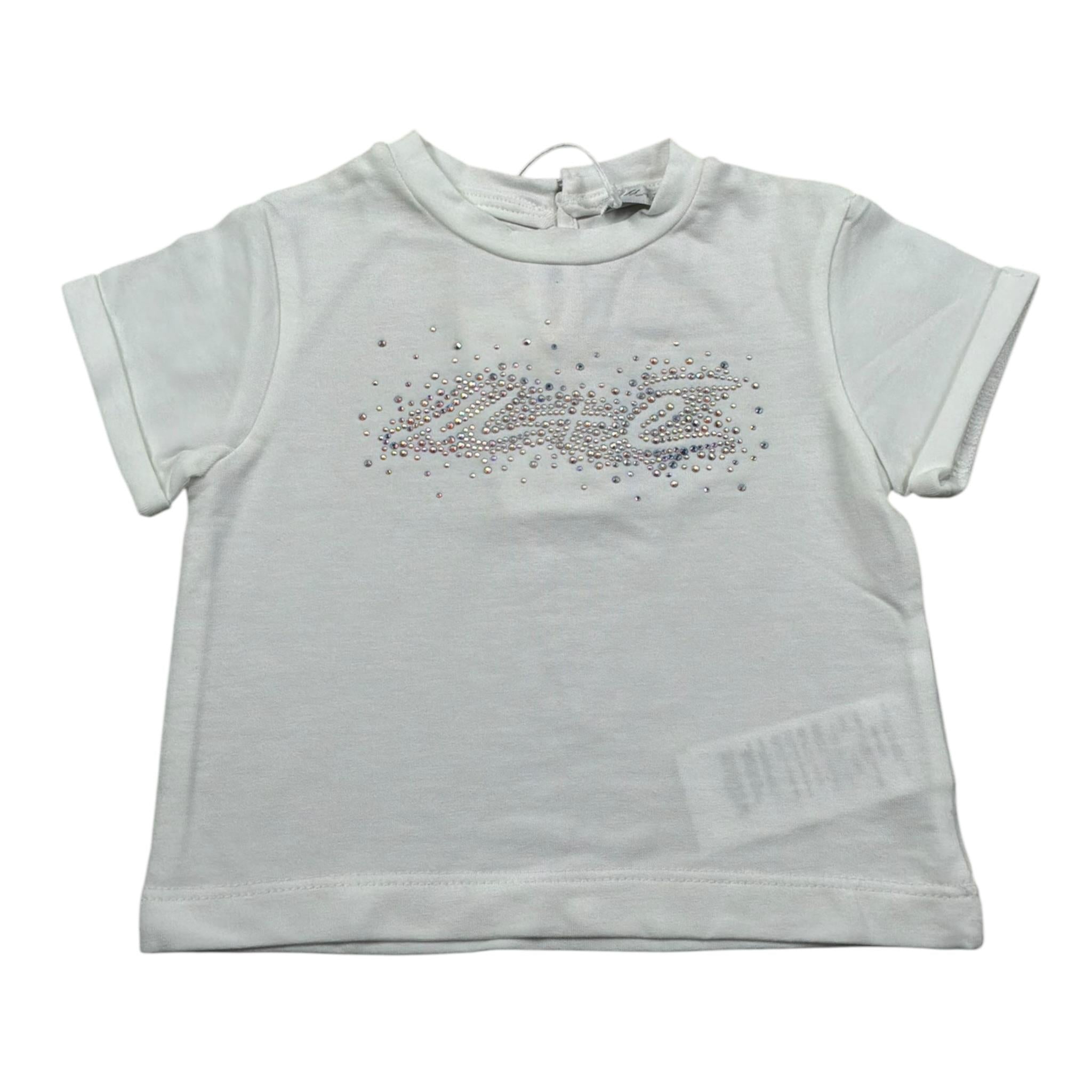 M+E' T-Shirt Girocollo tinta unita con Brillantini Panna per Neonata UE1817N PANNA M+E' 