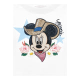 Monnalisa Felpa Tinta Unita Girocollo con Brillantini per Bambina 19C601 BIANCO MONNALISA 