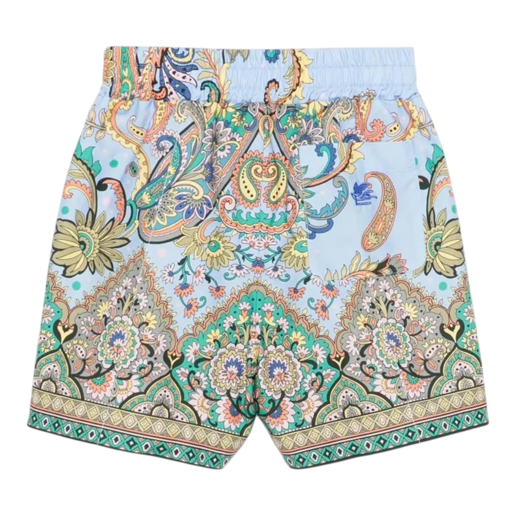 Etro Short Tinta Unita con Stampa per Bambina GW6Q79 AZZURRO ETRO 