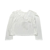 Gaialuna Camicia Tinta Unita con Balze per Bambina G2294 BIANCO GAIALUNA 