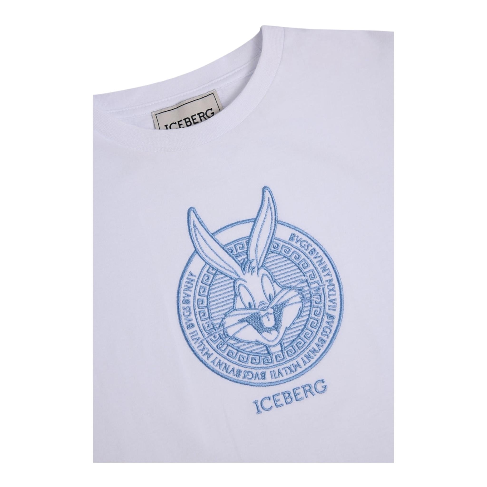 Iceberg T-Shirt Girocollo Tinta Unita con Stampa per Bambina TSICE5154J BIANCO ICEBERG 