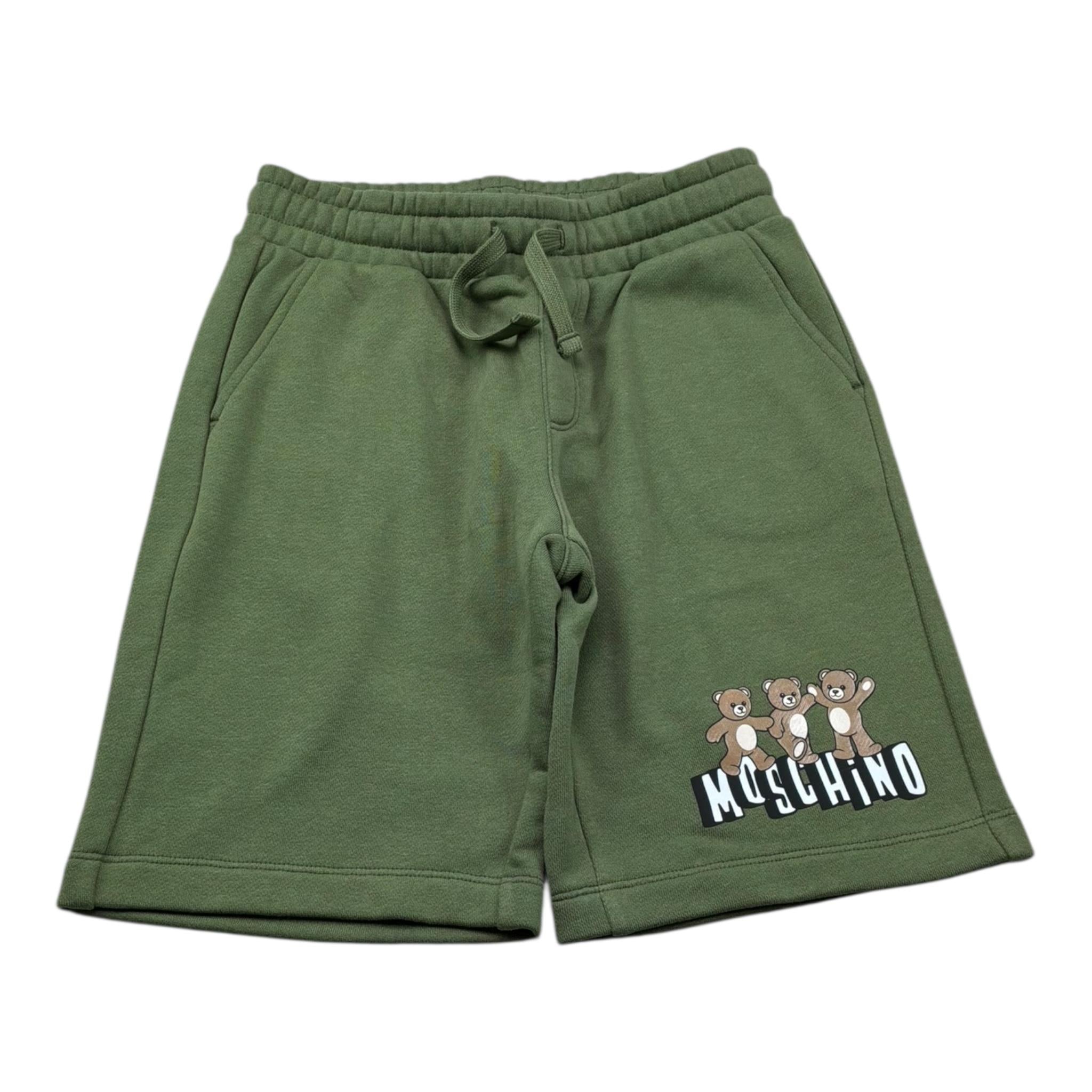 Moschino Bermuda Tinta Unita con Stampa per Bambino HUQ02M VERDE MOSCHINO 