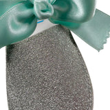 Indice Sandalo Tinta Unita con Brillantini E Fiocco per Neonata 318 ARGENTO/VERDE INDICE 