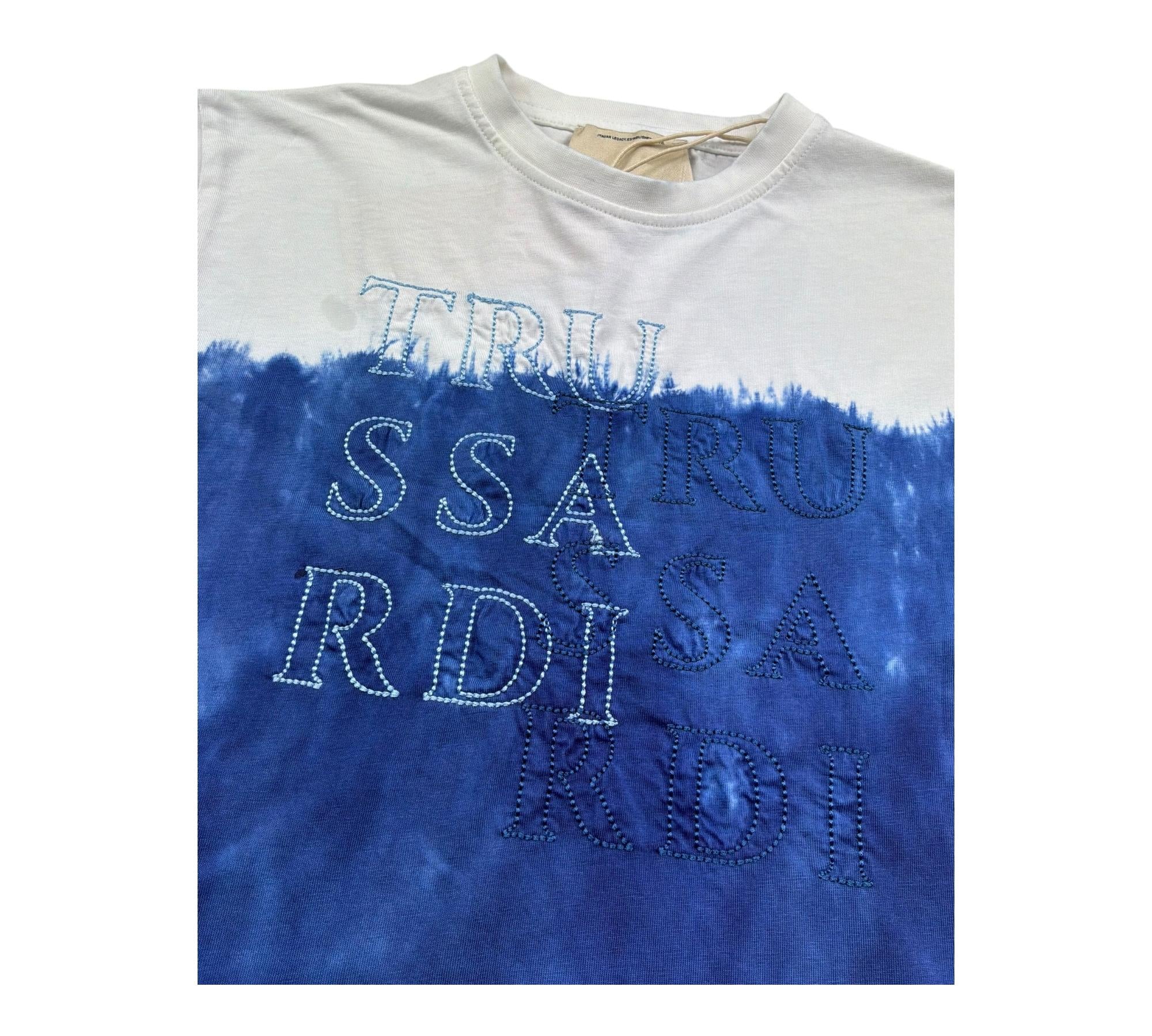 Trussardi T-Shirt Girocollo Bicolore per Bambino TBP26118TS BIANCO/BLU TRUSSARDI 