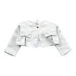 Illiana Coprispalle Tinta Unita con Fiocco per Neonata 521F BIANCO ILLIANA 