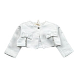 Illiana Coprispalle Tinta Unita con Fiocco per Neonata 521F BIANCO ILLIANA 