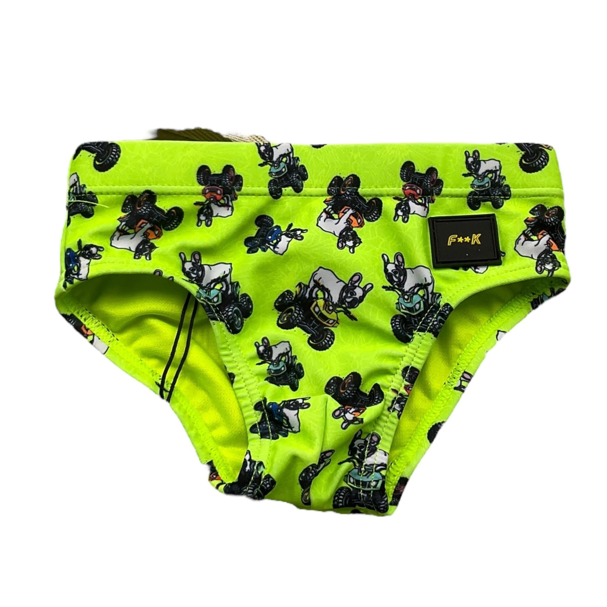 F**K Costume Mutandina Tinta Unita Stampa Fantasia per Neonato FJ25N05SA20X13X VERDE FLUO F**K 