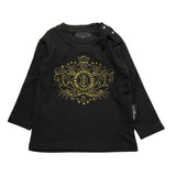 JOHN RICHMOND shirt girocollo tinta unita con stampa Nero per Neonata RIA25073TS NERO JOHN RICHMOND 