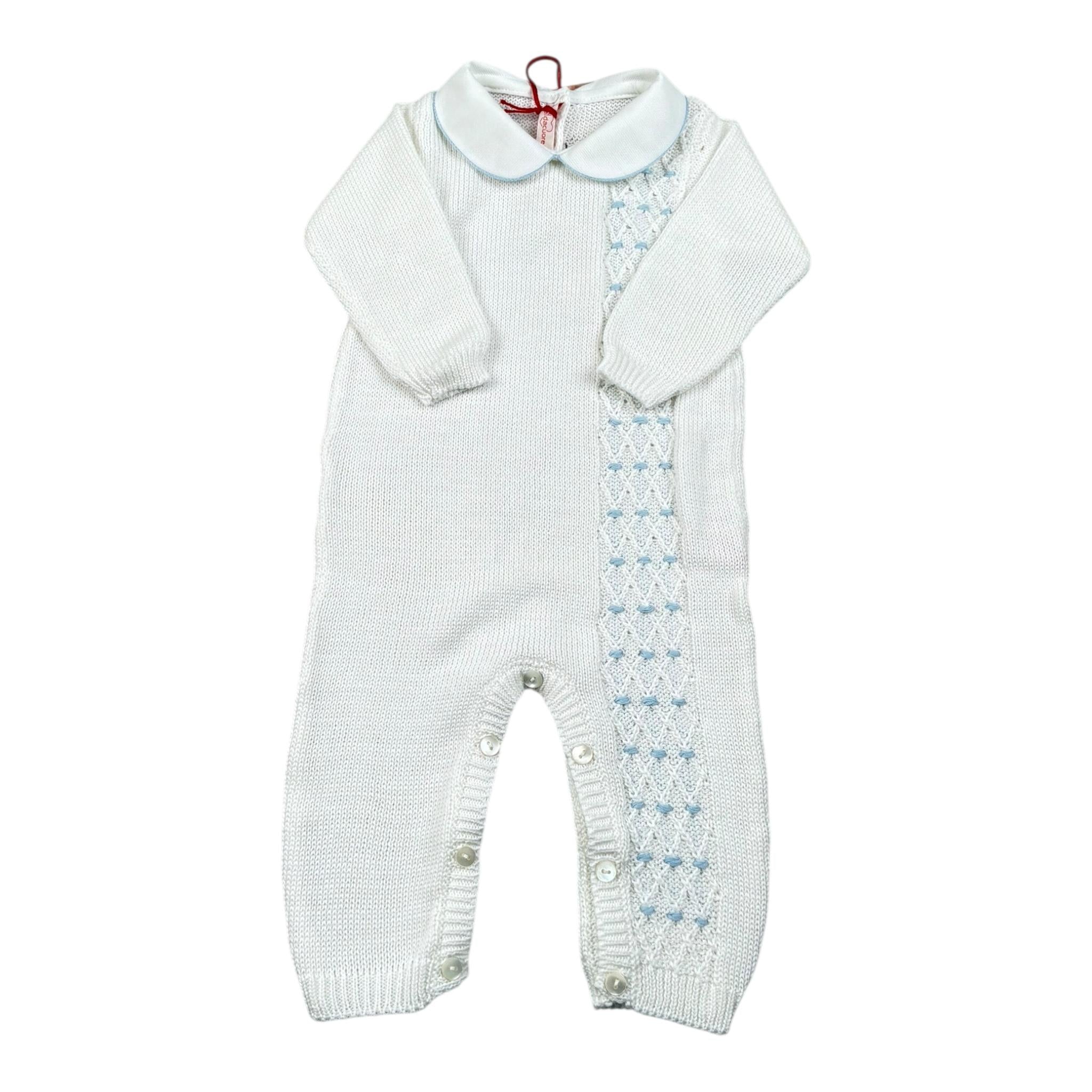 Scaldacuore Tutina Tinta Unita In Maglia per Neonato PS01PE24 BIANCO SCALDACUORE 