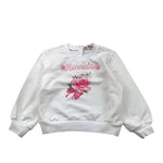 Monnalisa Felpa Tinta Unita Girocollo con Stampa per Neonata 39C600 BIANCO MONNALISA 