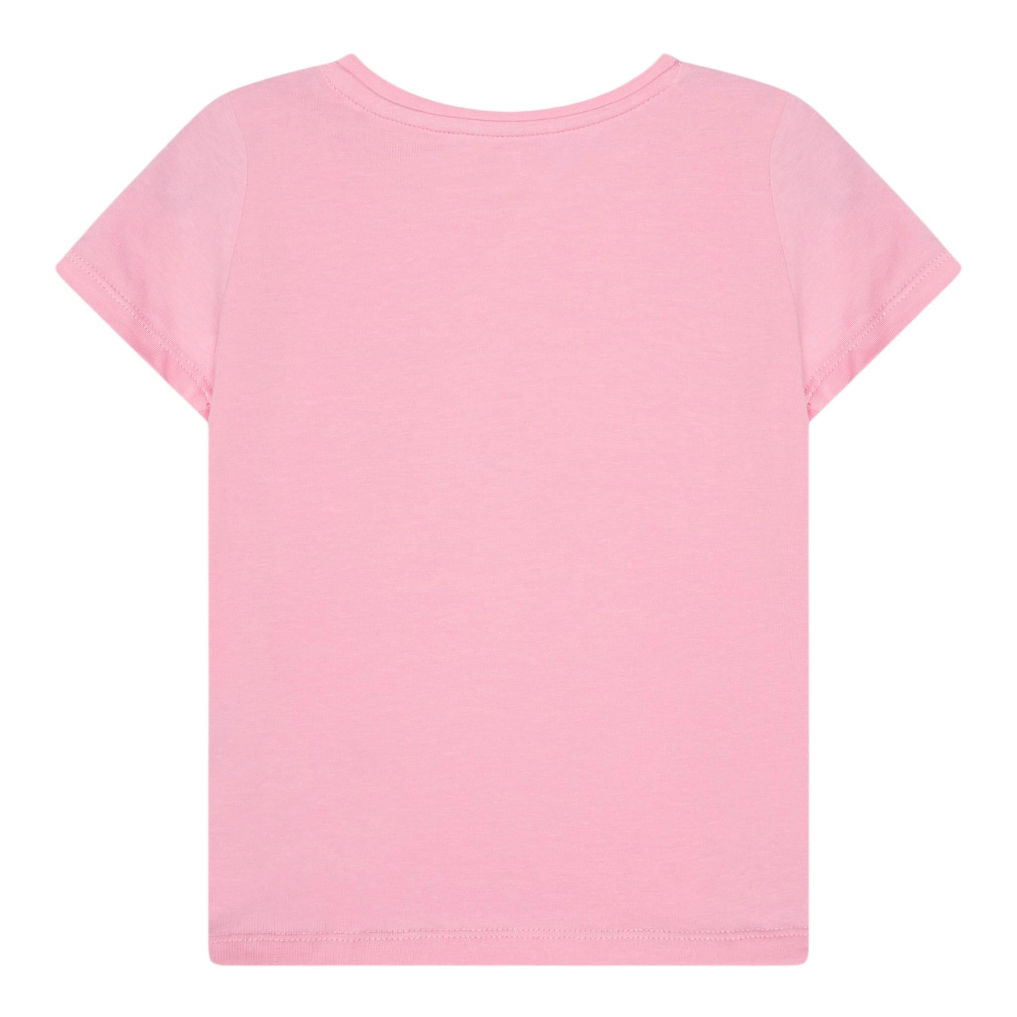 Guess T-Shirt Girocollo Tinta Unita con Stampa per Bambina K5GI14K6YW4 ROSA GUESS 