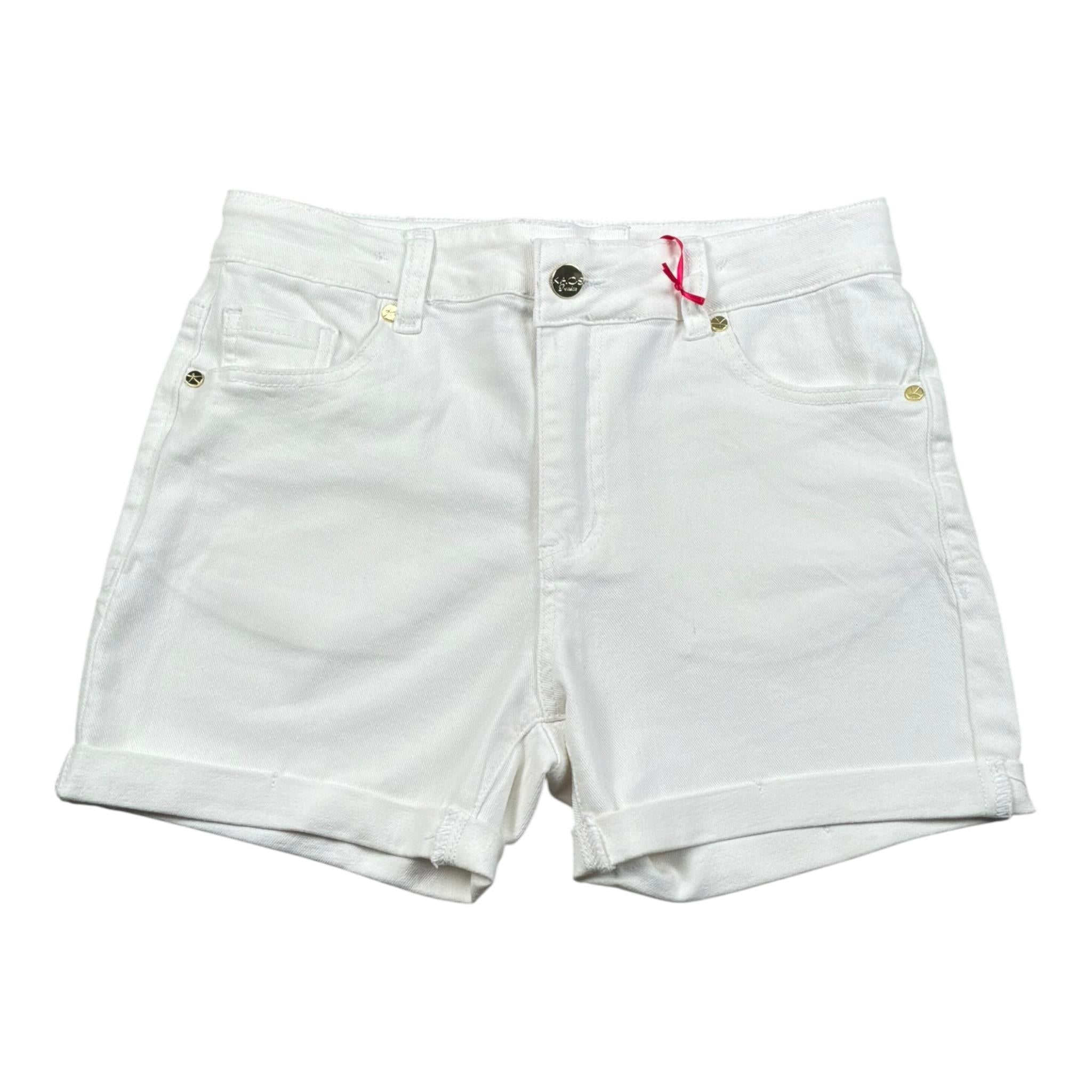 Kaos Short Tinta Unita con Girovita Regolabile per Bambina KS196 BIANCO KAOS 