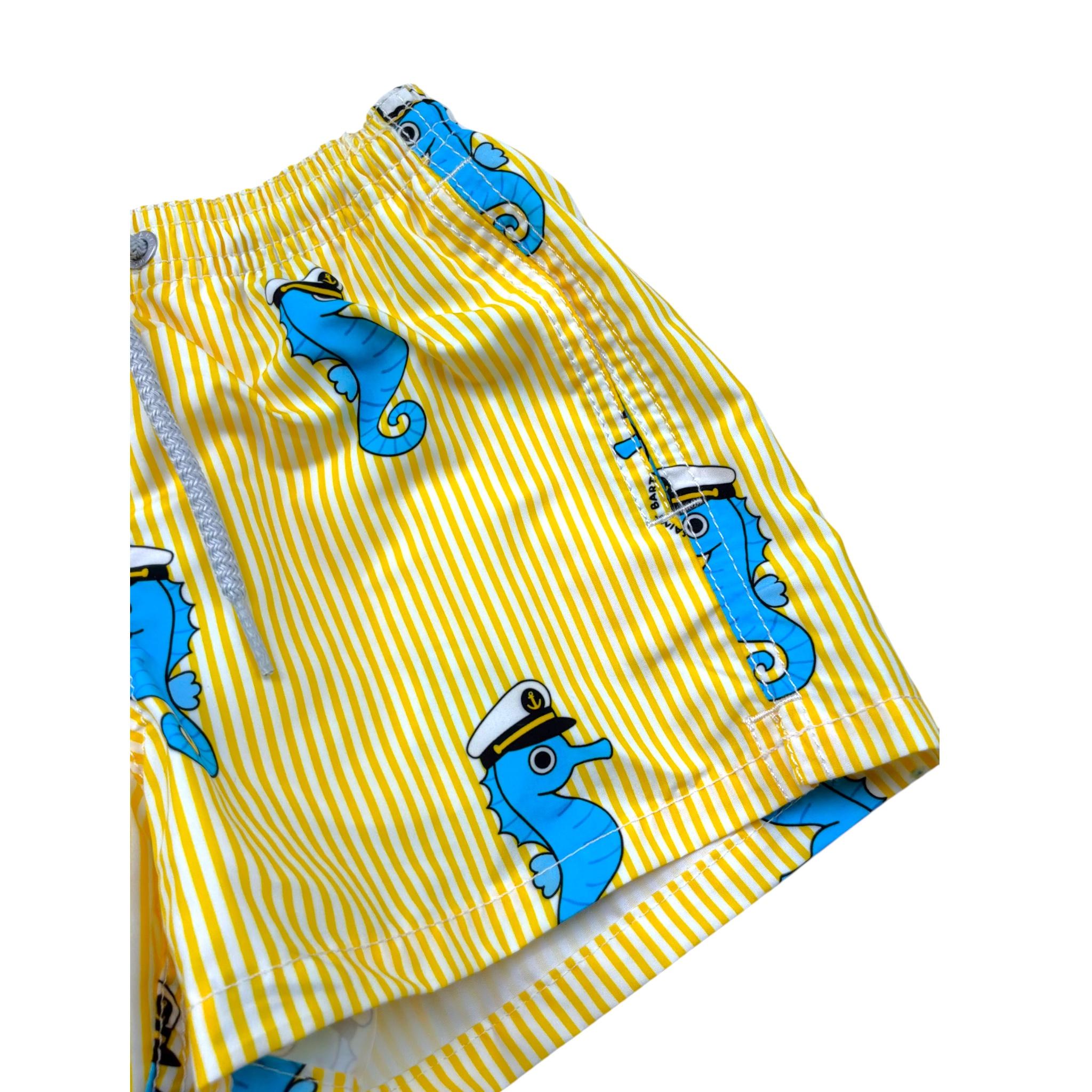 Saint Barth Costume Modello Boxer Tinta Unita con Stampa per Bambino 00863L GIALLO SAINT BARTH 