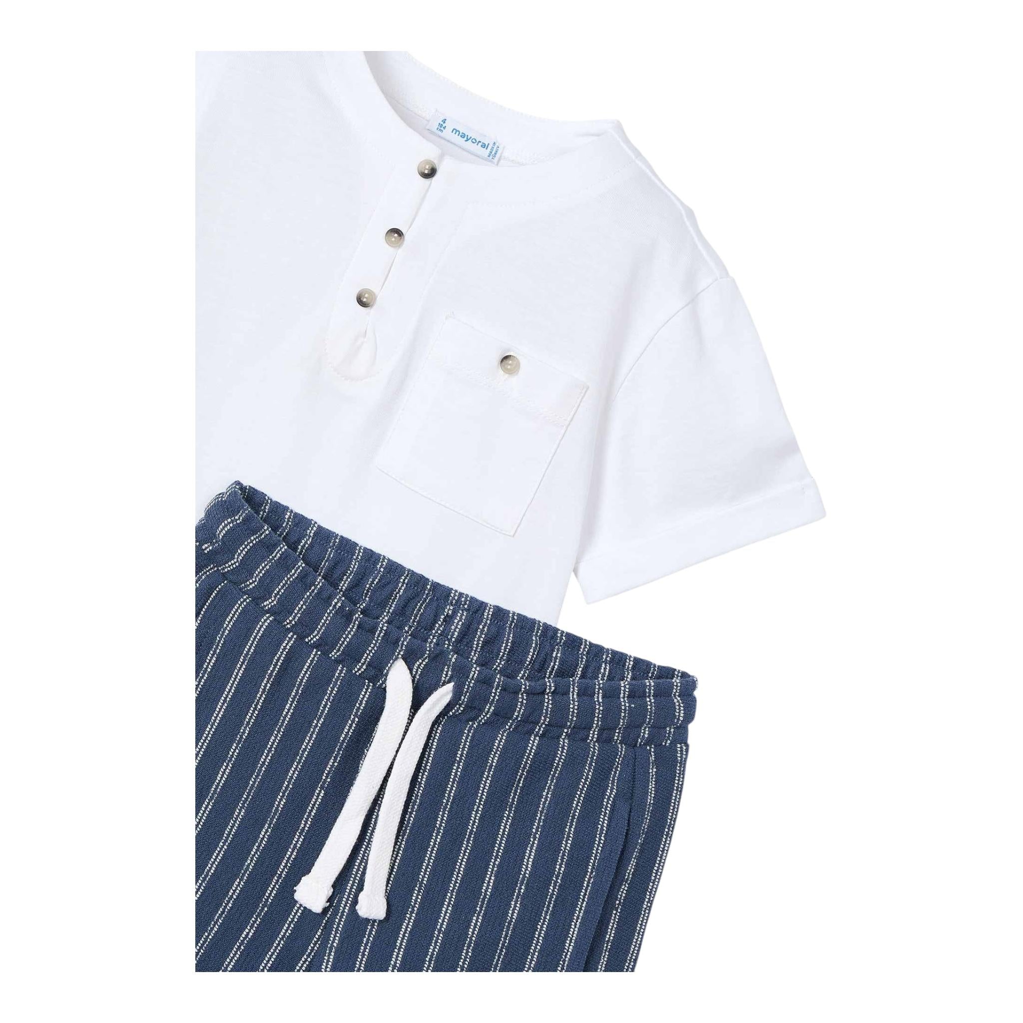 Mayoral Completo 3 Pezzi T-Shirt-Bermuda per Neonato 3603N BIANCO/BLU MAYORAL 